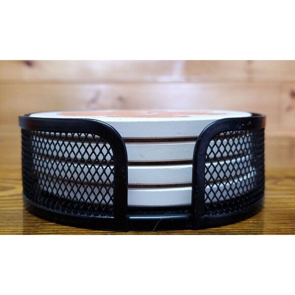 Clemson Coasters Set of 4  Orange Paws Print  and Holder - Picture 9 of 11